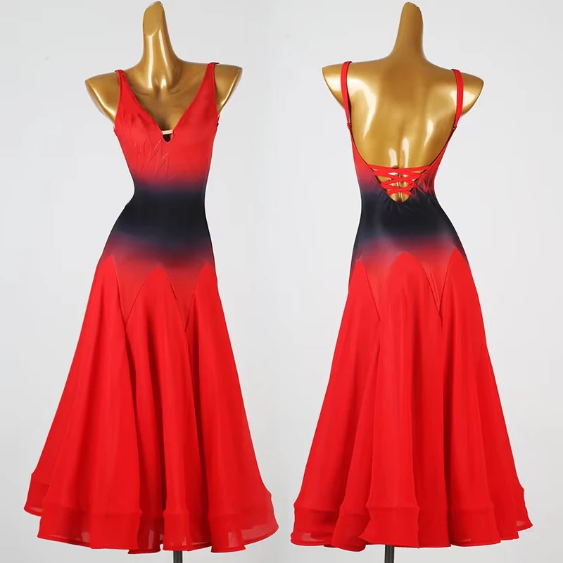 Gradient Red Ballroom Dance Dress Women Waltz Standard Dance Gown Backless Sleeveless Dresses Ballroom Practice Clothes VDL3855
Gradient Red Ballroom Dance Dress Women Waltz Standard Dance Gown Backless Sleeveless Dresses Ballroom Practice Clothes VDL3855