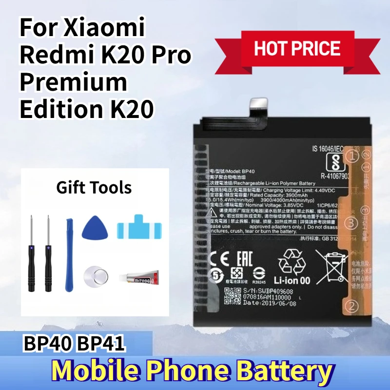 Mobile Phone Battery BP40 BP41 for Xiaomi Redmi K20 Pro Premium Edition K20 Send Tools
Mobile Phone Battery BP40 BP41 for Xiaomi Redmi K20 Pro Premium Edition K20 Send Tools