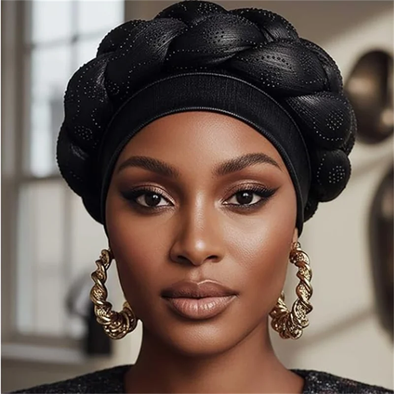 2023 NEW Rhinestone Turban Africain Auto Gele Femme Glitter Elastic Muslim Hijab Bonnet Women Head Wraps Braids Turbante Mujer
2023 NEW Rhinestone Turban Africain Auto Gele Femme Glitter Elastic Muslim Hijab Bonnet Women Head Wraps Braids Turbante Mujer