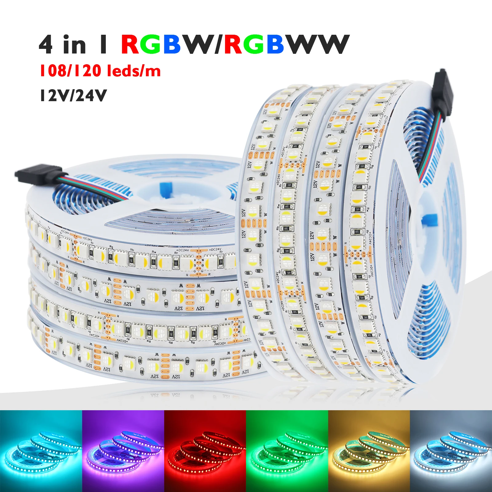 RGBWW RGBW 4in1 LED Strip Light 5M DC 12V 24V 5050 108leds 120leds/m Flexible Dimmable Ribbon Tape Home Decoration 5Pin
RGBWW RGBW 4in1 LED Strip Light 5M DC 12V 24V 5050 108leds 120leds/m Flexible Dimmable Ribbon Tape Home Decoration 5Pin