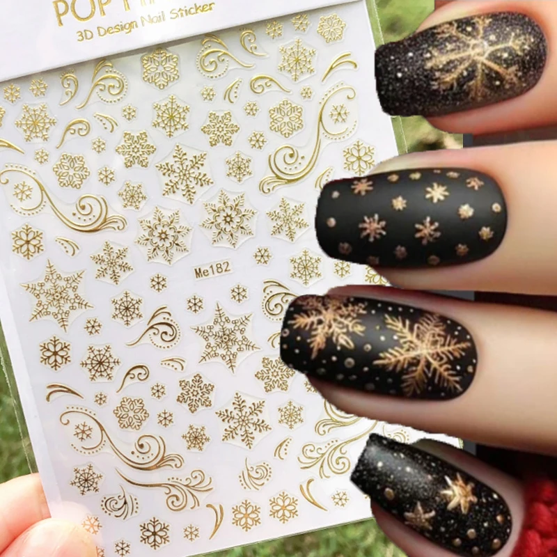 3d Winter Xmas Gold Snowflakes Deers Bells Nail Art Decals Stickers For Nails Art Manicures Tips Decorations
3d Winter Xmas Gold Snowflakes Deers Bells Nail Art Decals Stickers For Nails Art Manicures Tips Decorations
