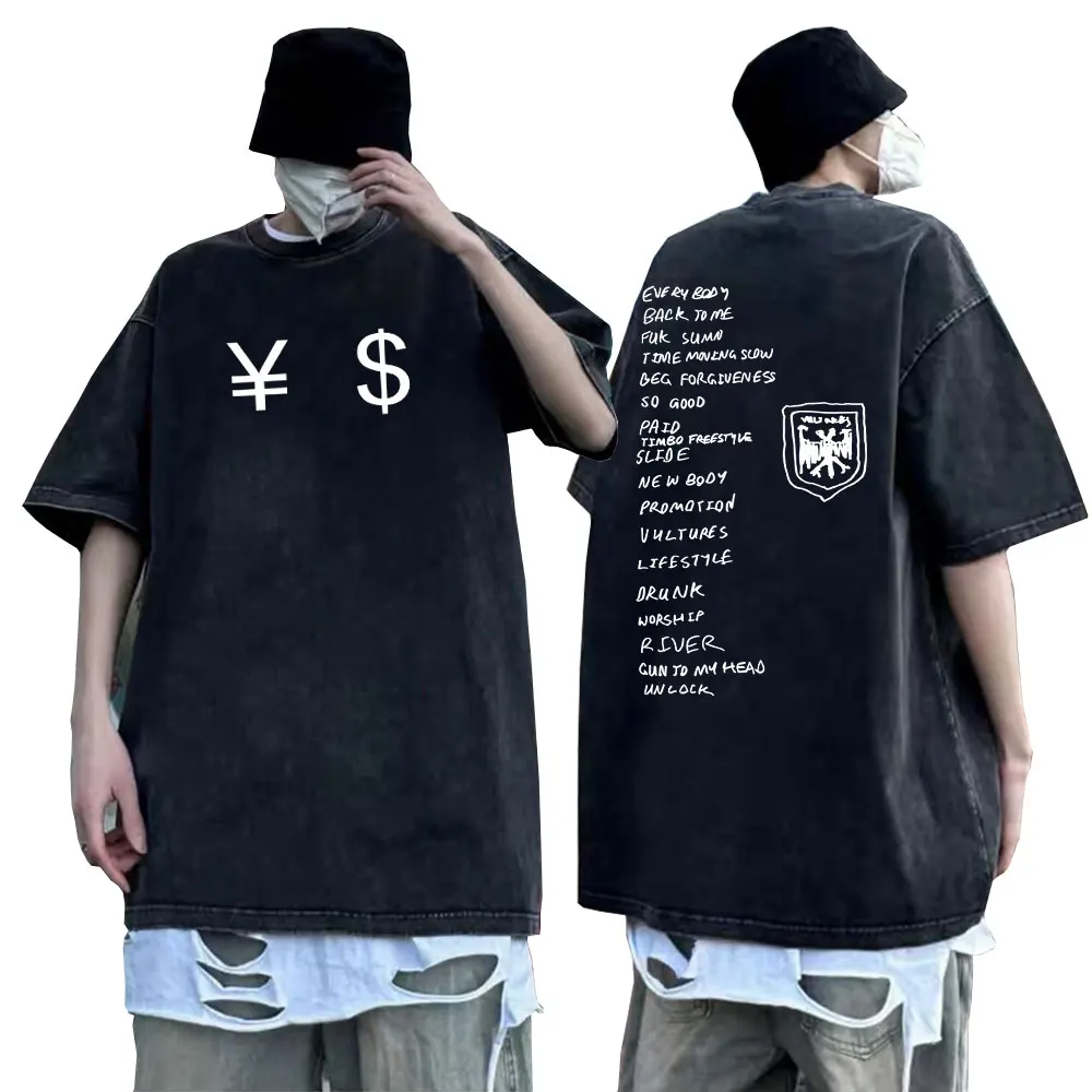 Washed Vintage Rapper Kanye West Vultures Album Double Sided Print T Shirts Men Hip Hop Oversized T-shirts Men's Cool Streetwear
Washed Vintage Rapper Kanye West Vultures Album Double Sided Print T Shirts Men Hip Hop Oversized T-shirts Men's Cool Streetwear