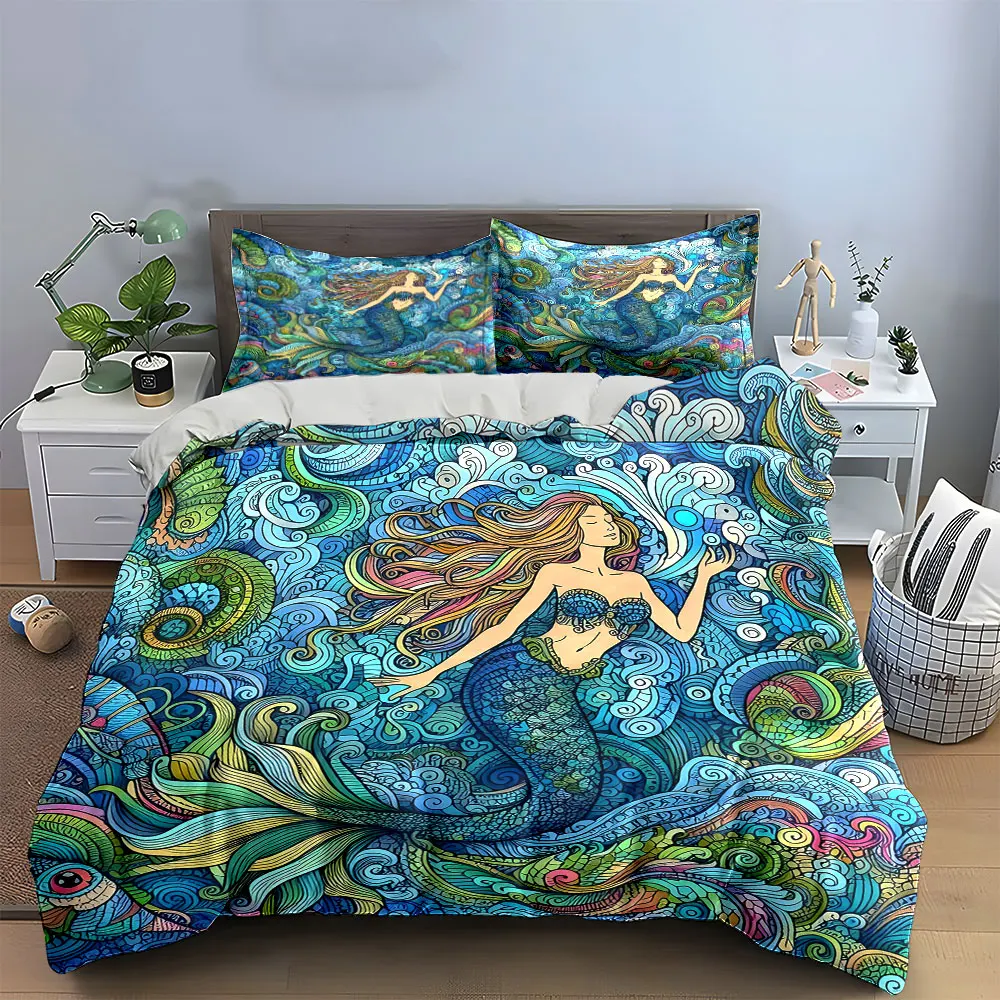 "Mermaid Ocean Art Set" Multiple sizes kid's and adults' bedroom Exquisite 3PC bedding set, gift
"Mermaid Ocean Art Set" Multiple sizes kid's and adults' bedroom Exquisite 3PC bedding set, gift