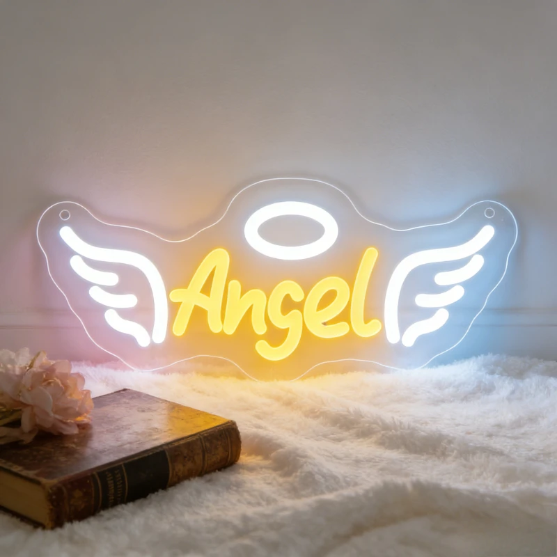 Angel LED Neon Sign with Wings and Halo Romantic Bedroom Decor for Home Party Wedding Valentine Gift Lighting Warm Atmosphere
Angel LED Neon Sign with Wings and Halo Romantic Bedroom Decor for Home Party Wedding Valentine Gift Lighting Warm Atmosphere