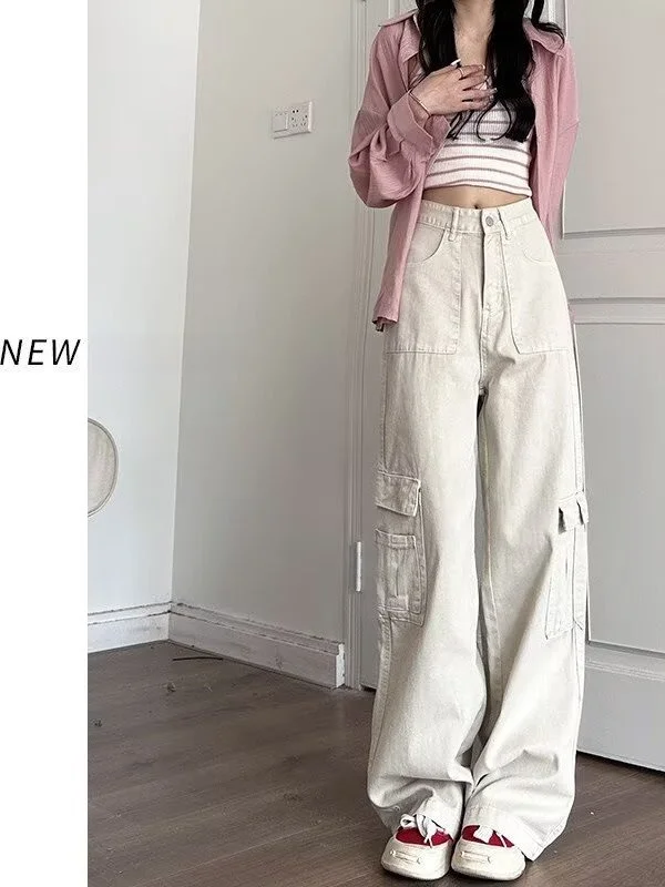 American Retro Hiphop Work Pants Women's Loose Slim Wide Leg Drape Casual Trousers High Street Style Spring Autumn Small Size
American Retro Hiphop Work Pants Women's Loose Slim Wide Leg Drape Casual Trousers High Street Style Spring Autumn Small Size