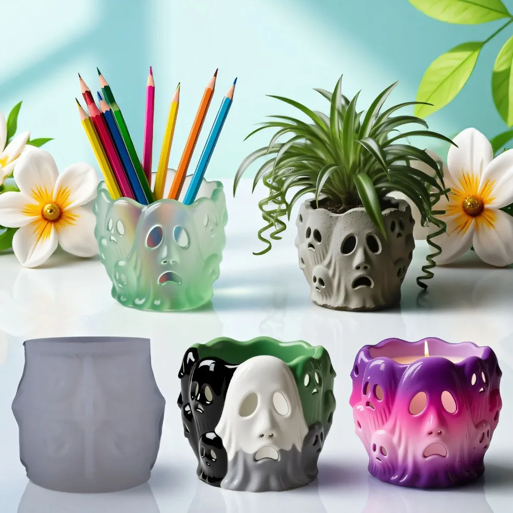 Ghost Cented Candle Cup Plaster Silicone Mold DIY Flowerpot Epoxy Resin Molds Storage Box Concrete Tool
Ghost Cented Candle Cup Plaster Silicone Mold DIY Flowerpot Epoxy Resin Molds Storage Box Concrete Tool