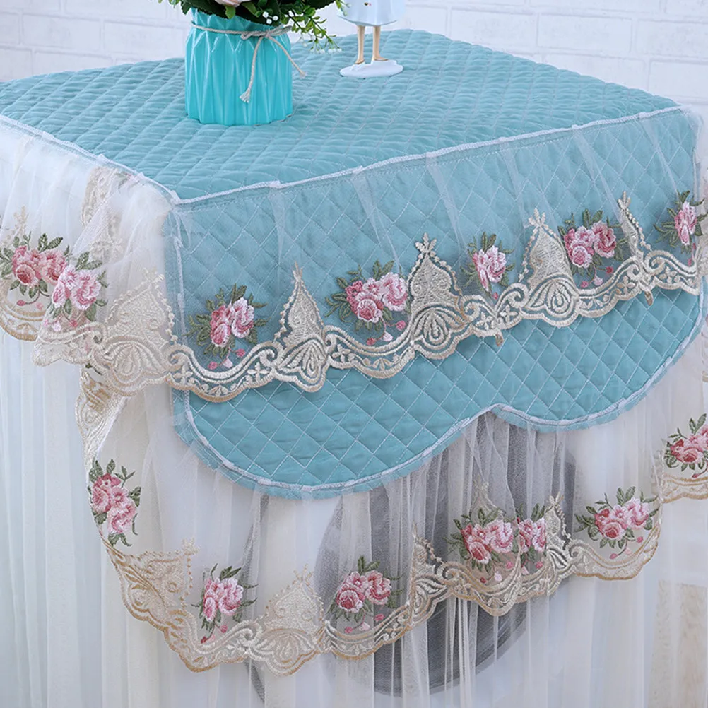 Fully Automatic Washing Machine Cover Green Average Size Lace Ruffle Floral Pattern Waterproof Dust Protector Home Washing