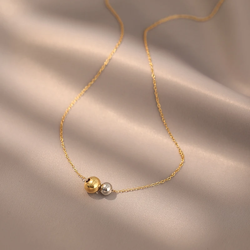 New Korean Fashion Classic Colorless Titanium Steel Ball Necklace Women's Gift Party Jewelry Necklace 2023
New Korean Fashion Classic Colorless Titanium Steel Ball Necklace Women's Gift Party Jewelry Necklace 2023