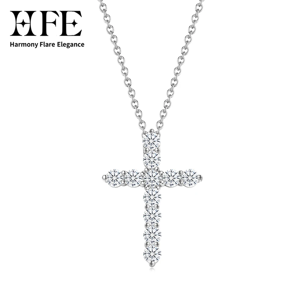 HFE Moissanite Cross Necklace D Color VVS1 Clarity Pure 925 Sterling Silver Adjustable Chain Unisex Daily Wear Simple Elegant
HFE Moissanite Cross Necklace D Color VVS1 Clarity Pure 925 Sterling Silver Adjustable Chain Unisex Daily Wear Simple Elegant