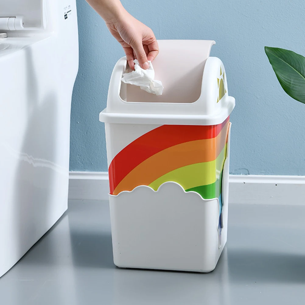 Creative Waste Bin Rainbow Trash Can Adorable Low Noise Sealed Firmly Simple Design Matching Neat Beautiful Bathroom
Creative Waste Bin Rainbow Trash Can Adorable Low Noise Sealed Firmly Simple Design Matching Neat Beautiful Bathroom