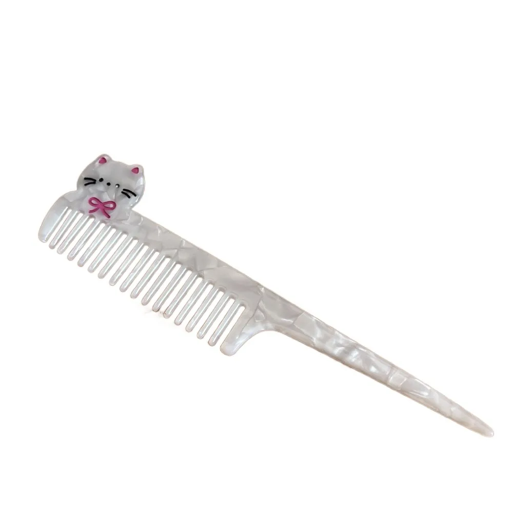 Новая расческа из ацетата с широкими зубцами, антистатическая расческа для ухода за волосами с мультяшными животными, массажная функция, фруктовый дизайн, парикмахерская расческа для женщин 
Новая расческа из ацетата с широкими зубцами, антистатическая расческа для ухода за волосами с мультяшными животными, массажная функция, фруктовый дизайн, парикмахерская расческа для женщин
