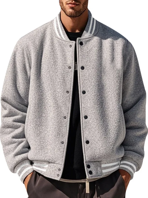 Loose Fit Men's Baseball Jaet Autumn Winter Fce Pure Color Casual Stand Collar Single Button Flight Coat Outerwear
Loose Fit Men's Baseball Jaet Autumn Winter Fce Pure Color Casual Stand Collar Single Button Flight Coat Outerwear