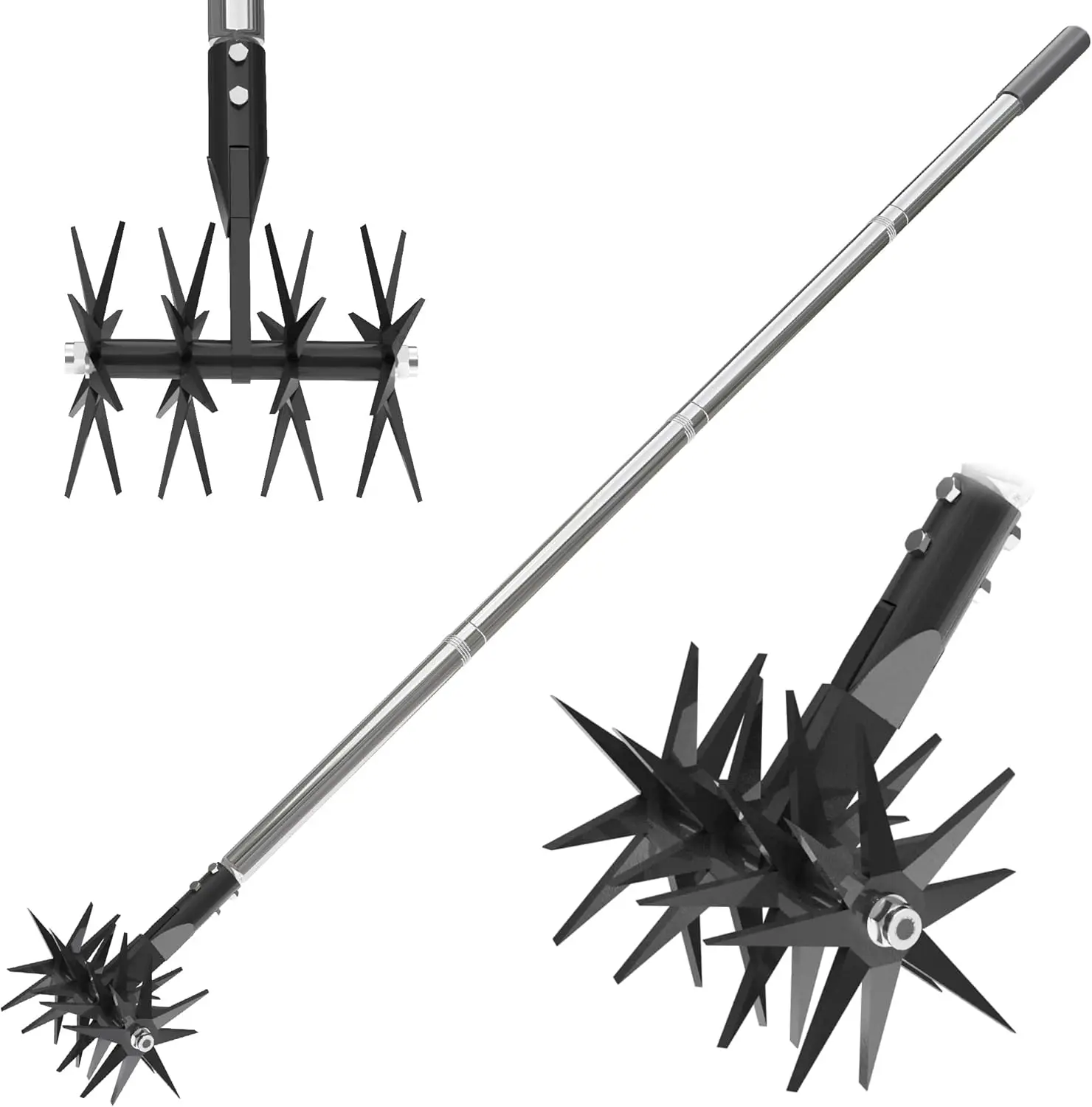 66in Rotary Cultivator with Tempered Spring Steel Tines & Adjustable Handle for Garden Soil
66in Rotary Cultivator with Tempered Spring Steel Tines & Adjustable Handle for Garden Soil