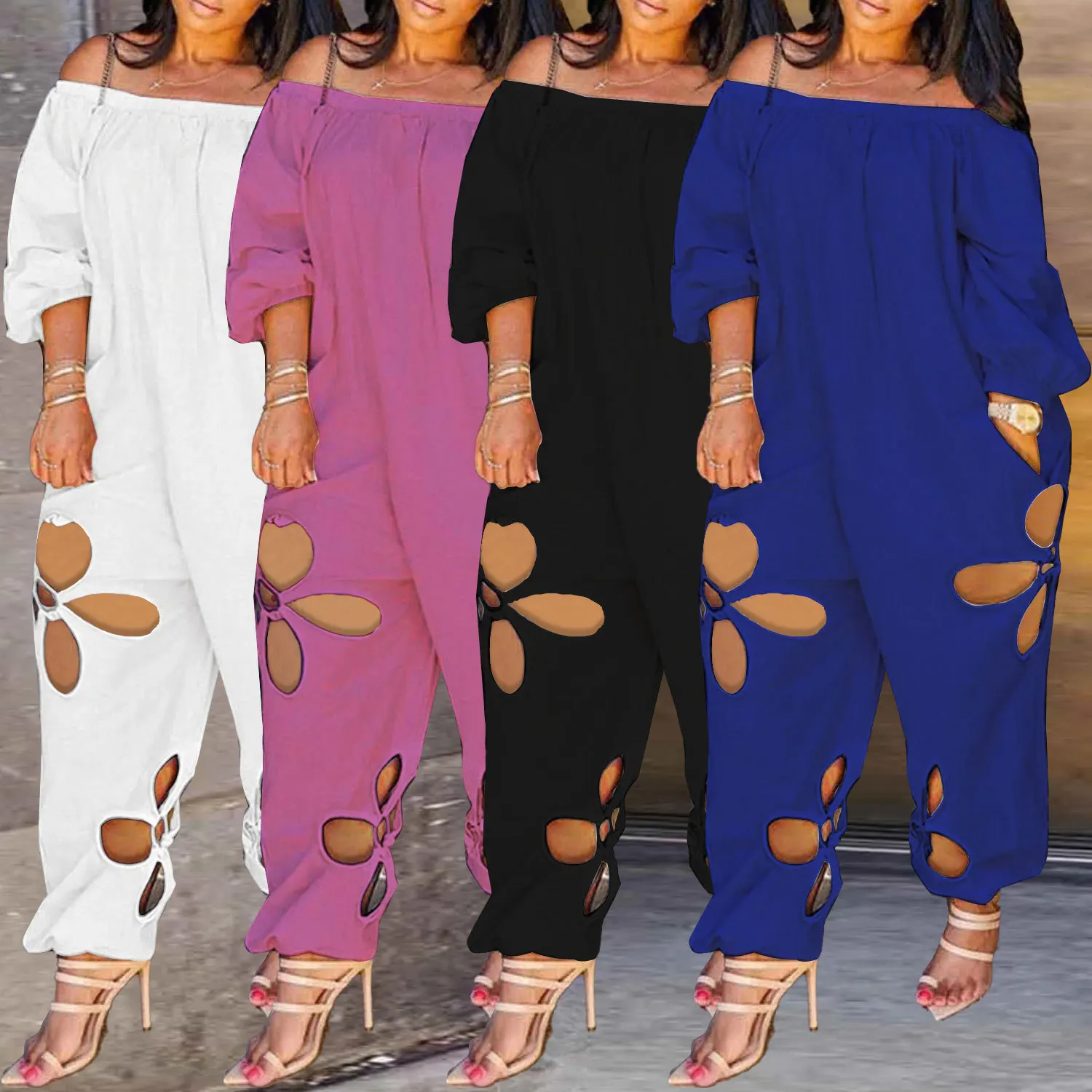 New Summer Sexy Women's Decorative Body Hollow Hook Flower One-shoulder Jumpsuit Backless Slimming Pants Women's Clothing
New Summer Sexy Women's Decorative Body Hollow Hook Flower One-shoulder Jumpsuit Backless Slimming Pants Women's Clothing