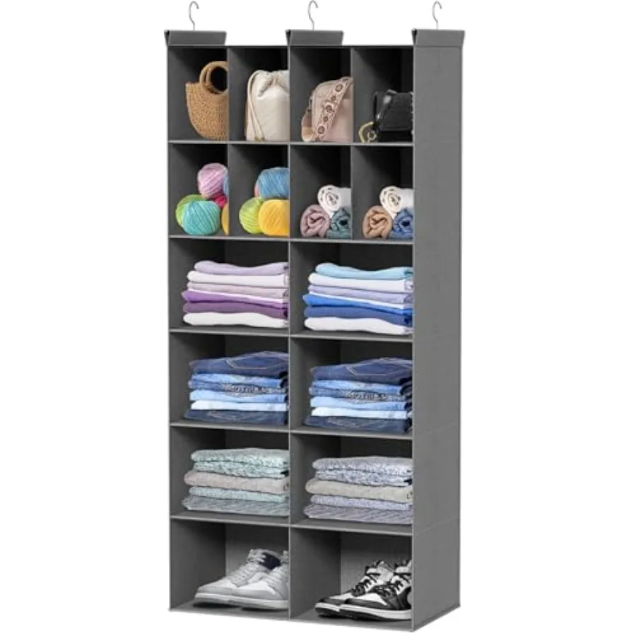 6 Tier Hanging Closet Organizer, 16 Compartments Sweater Organizer for Closet with 3 Sturdy Hooks, Closet Organizers and Storag
6 Tier Hanging Closet Organizer, 16 Compartments Sweater Organizer for Closet with 3 Sturdy Hooks, Closet Organizers and Storag