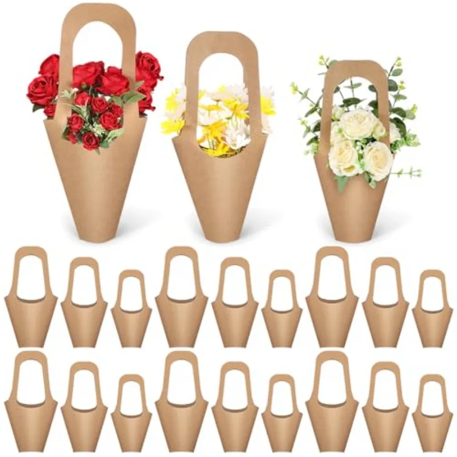 Packs Kraft Paper Flowers Gift Bags with Handle Flowers Bouquet Holder for Wedding Valentines Day Decoration Florist Shop Large
Packs Kraft Paper Flowers Gift Bags with Handle Flowers Bouquet Holder for Wedding Valentines Day Decoration Florist Shop Large