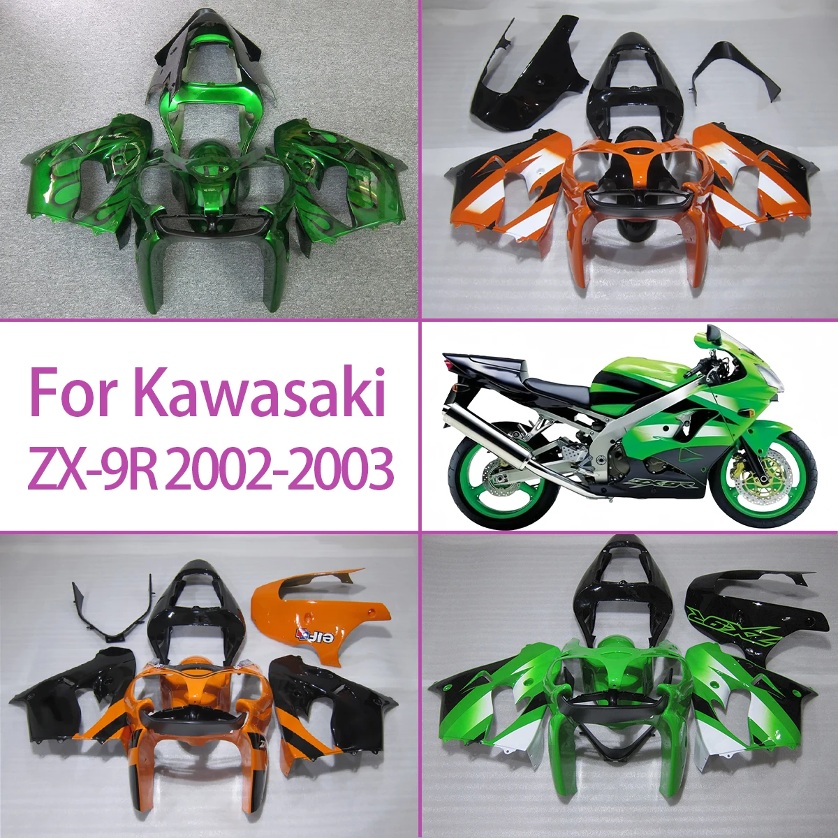 Для 2002-2003 Kawasaki ZX-9R, высококачественный литой обтекатель, комплект панелей 02 03 ZX-9R, обтекатели для мотоциклов
Для 2002-2003 Kawasaki ZX-9R, высококачественный литой обтекатель, комплект панелей 02 03 ZX-9R, обтекатели для мотоциклов