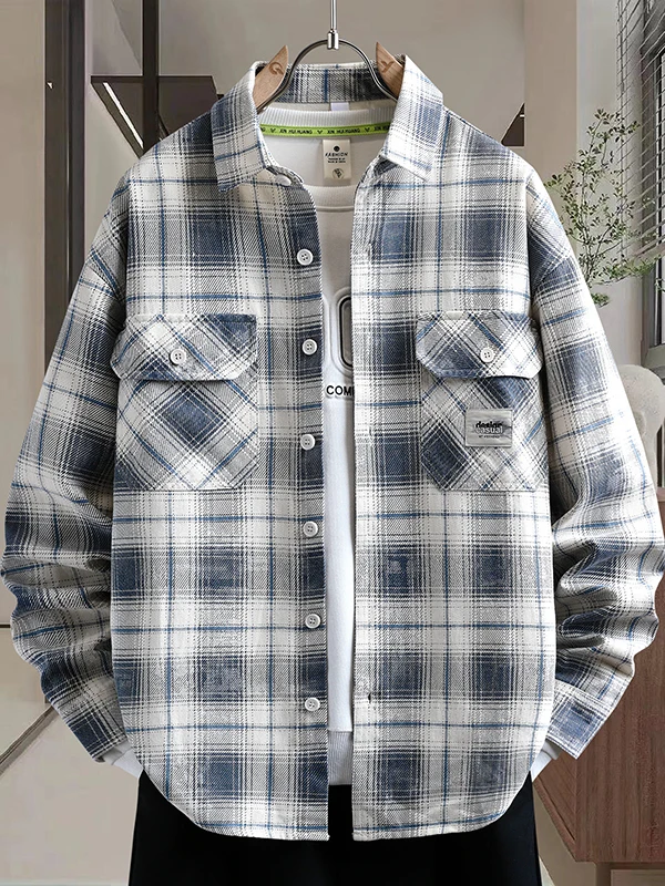 Retro Plaid Long Sve Loose Casual Faionable Men's irt Jaet Denim Coat Spring Autumn New Arrival Simple Sle
Retro Plaid Long Sve Loose Casual Faionable Men's irt Jaet Denim Coat Spring Autumn New Arrival Simple Sle