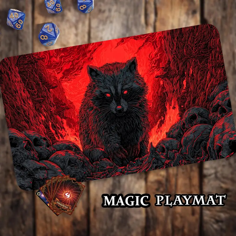 Red-eyed raccoon and skulls MTG Playmat Magic Card Battle Mat Non-Slip Durable 35X60CM Commander playmat Board Game Mat for TCG
Red-eyed raccoon and skulls MTG Playmat Magic Card Battle Mat Non-Slip Durable 35X60CM Commander playmat Board Game Mat for TCG
