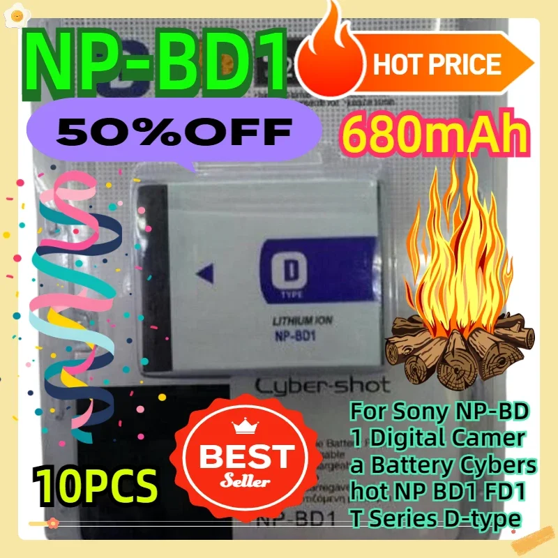For Sony NP-BD1 Digital Camera Battery Cybershot NP BD1 FD1 T Series D-type 10pcs
For Sony NP-BD1 Digital Camera Battery Cybershot NP BD1 FD1 T Series D-type 10pcs