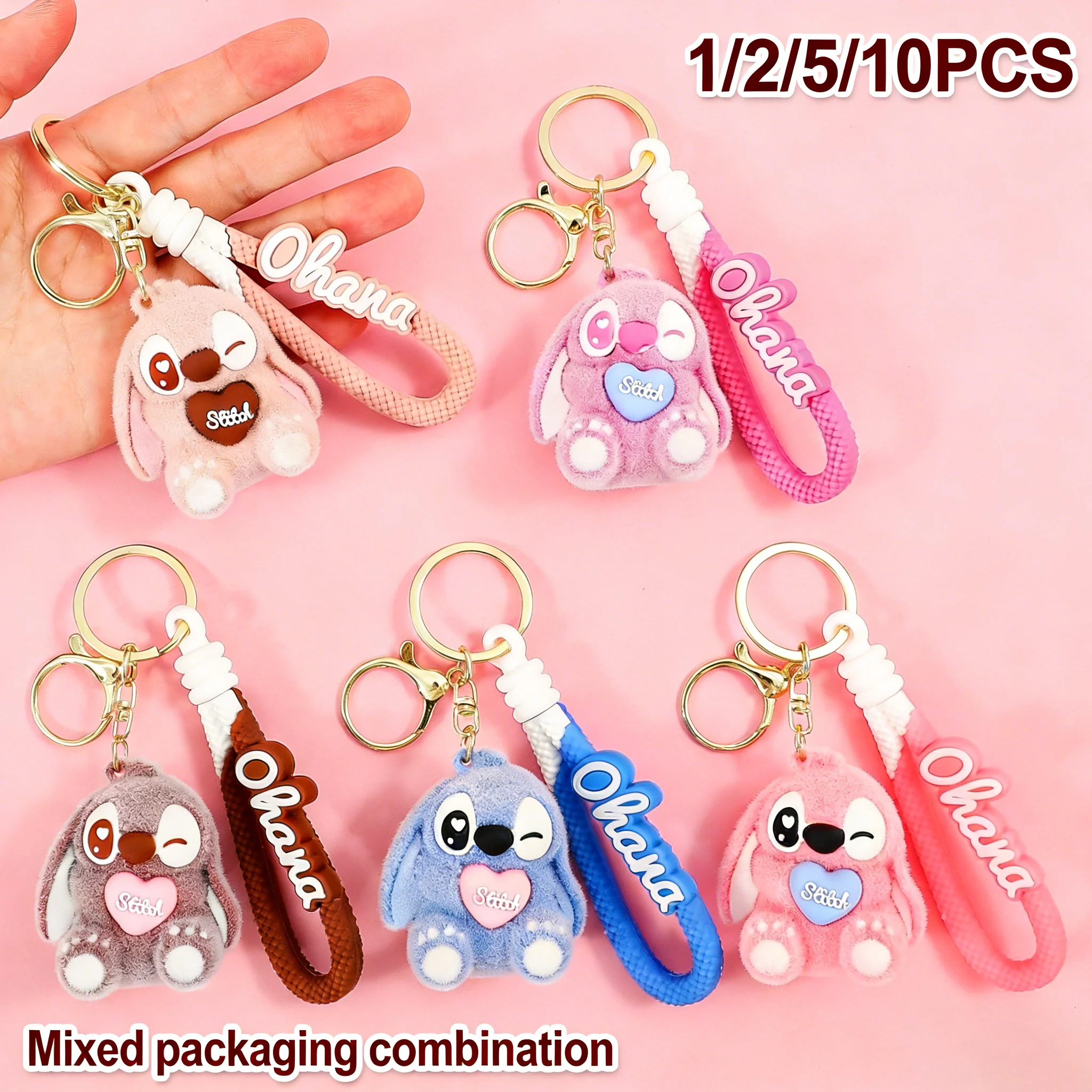 1/2/5/10PCS Cute Stitch Figure Keychain Soft Flocked PVC Anime Doll Keyring Car Key Holder Cute Girl Birthday Gift Accessory
1/2/5/10PCS Cute Stitch Figure Keychain Soft Flocked PVC Anime Doll Keyring Car Key Holder Cute Girl Birthday Gift Accessory