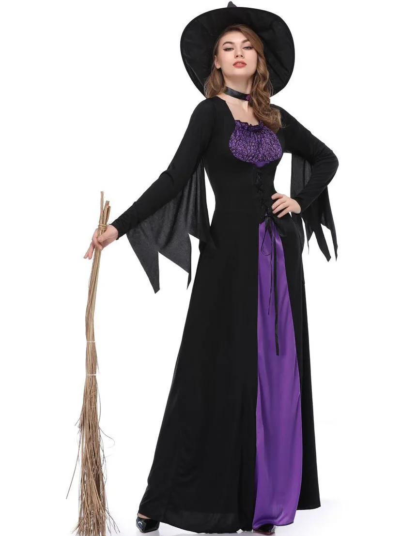 Halloween Purple Witch Costume Dress Women's Ethnic Stage Wear Fashionable Fairy Tale Theme Outfit for Parties
Halloween Purple Witch Costume Dress Women's Ethnic Stage Wear Fashionable Fairy Tale Theme Outfit for Parties