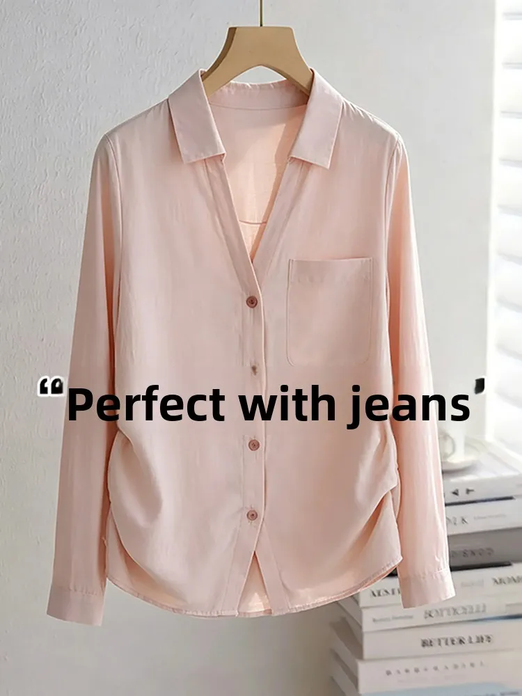 Lightweight V-Neck Pink Sun Protection Shirt Women's Summer Loose Cardigan Style Shirt Waist Cinched Luxury Outerwear Top
Lightweight V-Neck Pink Sun Protection Shirt Women's Summer Loose Cardigan Style Shirt Waist Cinched Luxury Outerwear Top