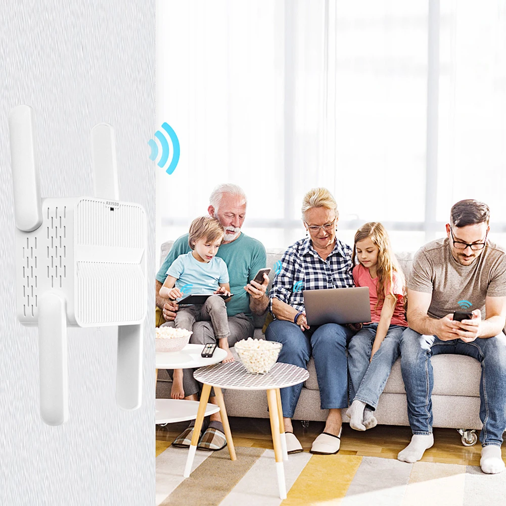 WiFi 6 Repeater 1500Mbps Dual Band 2.4G/5GHz WiFi Extender Signal Booster with Ethernet Port Signal Amplifier 4 Antennas
WiFi 6 Repeater 1500Mbps Dual Band 2.4G/5GHz WiFi Extender Signal Booster with Ethernet Port Signal Amplifier 4 Antennas
