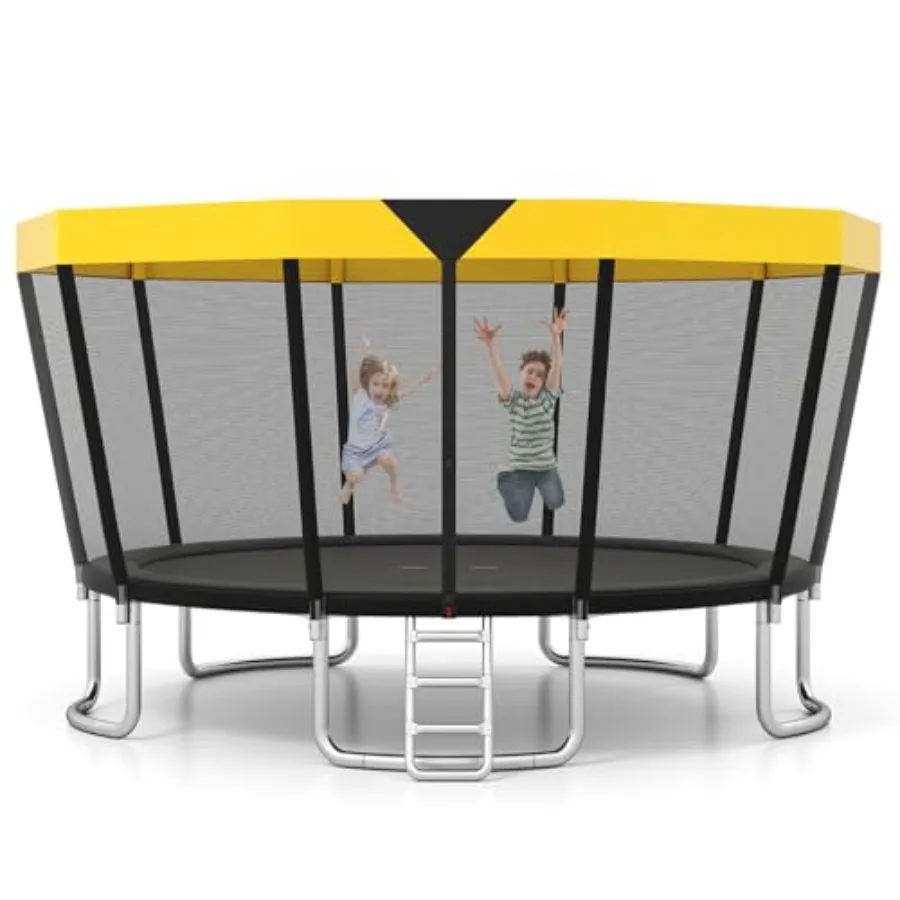 Outdoor trampoline for backyard fun steel frame with UV-resistant black mesh net ASTM-approved safety enclosure and non-slip la
Outdoor trampoline for backyard fun steel frame with UV-resistant black mesh net ASTM-approved safety enclosure and non-slip la