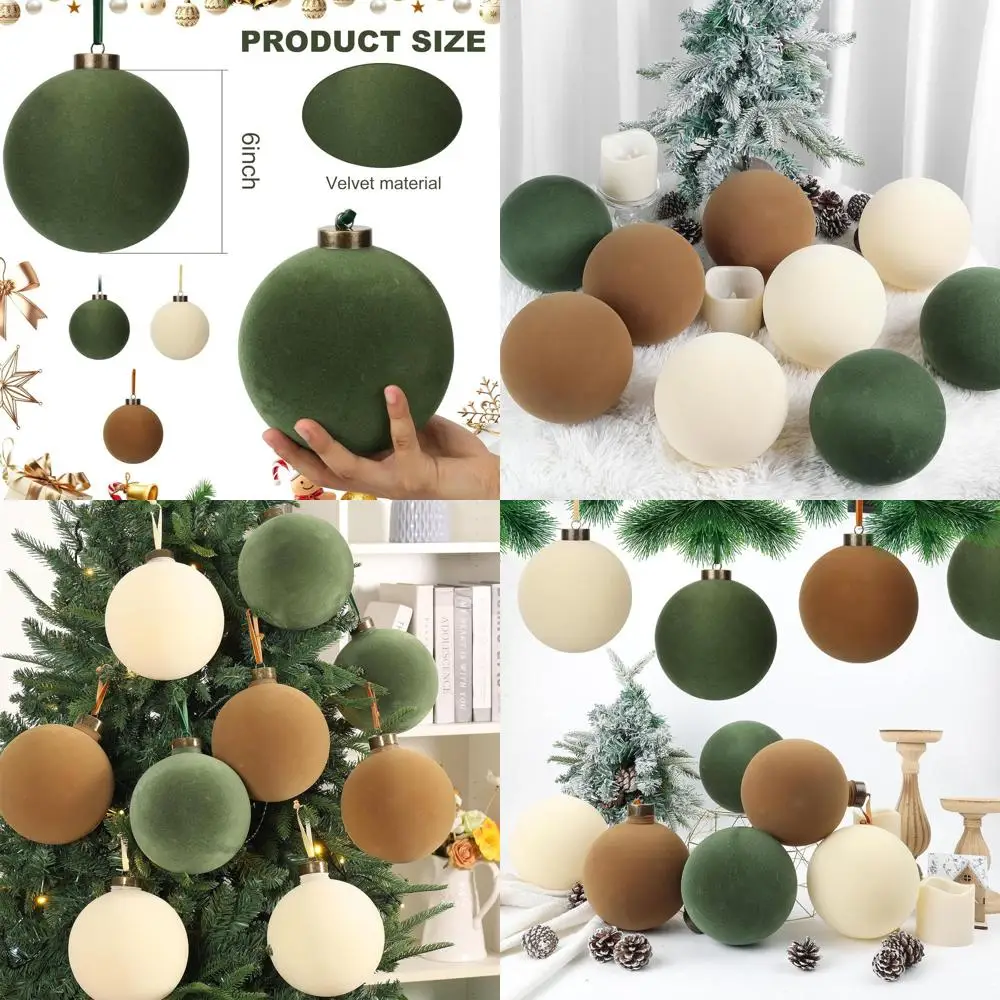Large Christmas Velvet Balls Set - 4 & 6 Earth Tone Tree Ornaments with Flocking
Large Christmas Velvet Balls Set - 4 & 6 Earth Tone Tree Ornaments with Flocking
