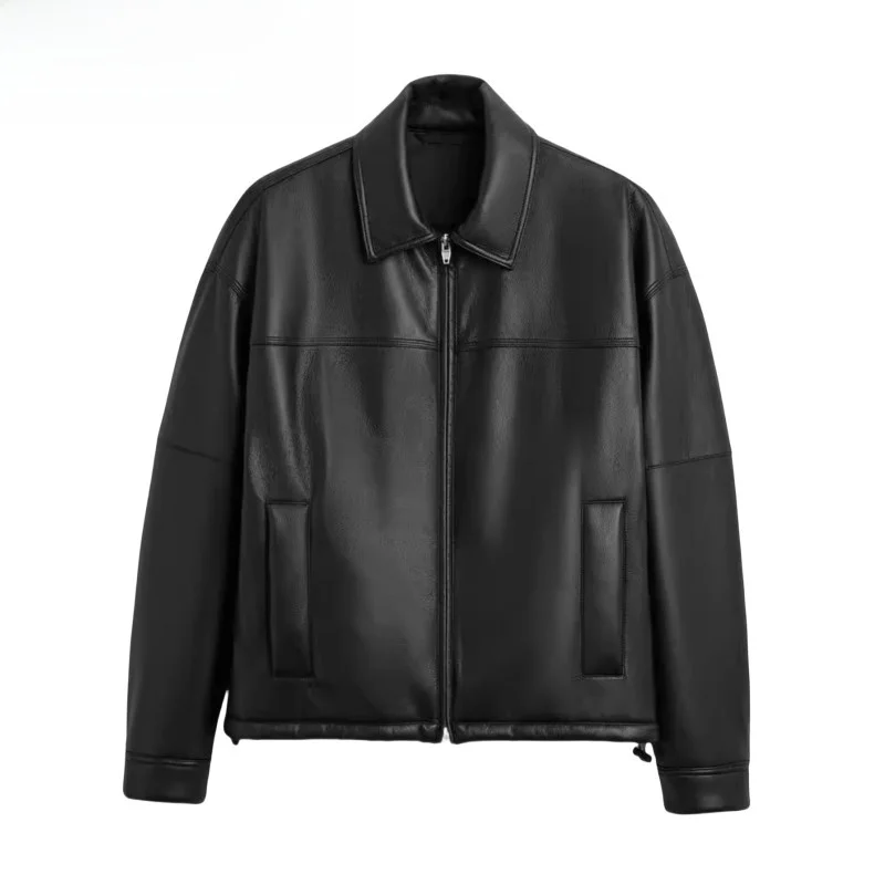 Casual Men's Long Sve Faux Leather Jaet Zipper Closure Collared Coat Faion Urban Busin Casual ort Sle Winter Coat
Casual Men's Long Sve Faux Leather Jaet Zipper Closure Collared Coat Faion Urban Busin Casual ort Sle Winter Coat
