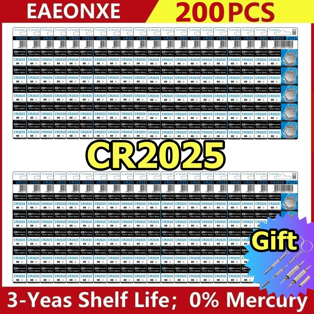 CR2025 100 Pcs Lithium Button Battery CR 2025 for Watches Remote Control Wireless Doorbel;DL2025 BR2025 LM2025 ECR2025
CR2025 100 Pcs Lithium Button Battery CR 2025 for Watches Remote Control Wireless Doorbel;DL2025 BR2025 LM2025 ECR2025