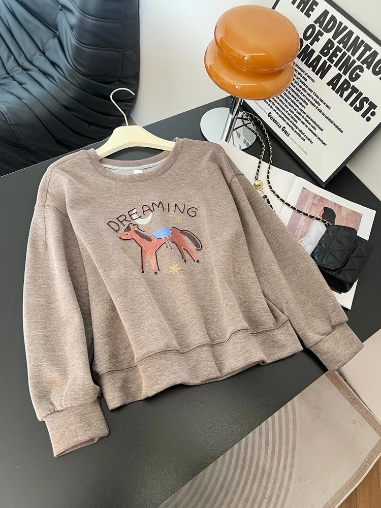 plus Size American Style Long Sleeve Hoodie Women Early Spring 2026 New Slimming Loose Versatile Base Shirt Top
plus Size American Style Long Sleeve Hoodie Women Early Spring 2026 New Slimming Loose Versatile Base Shirt Top