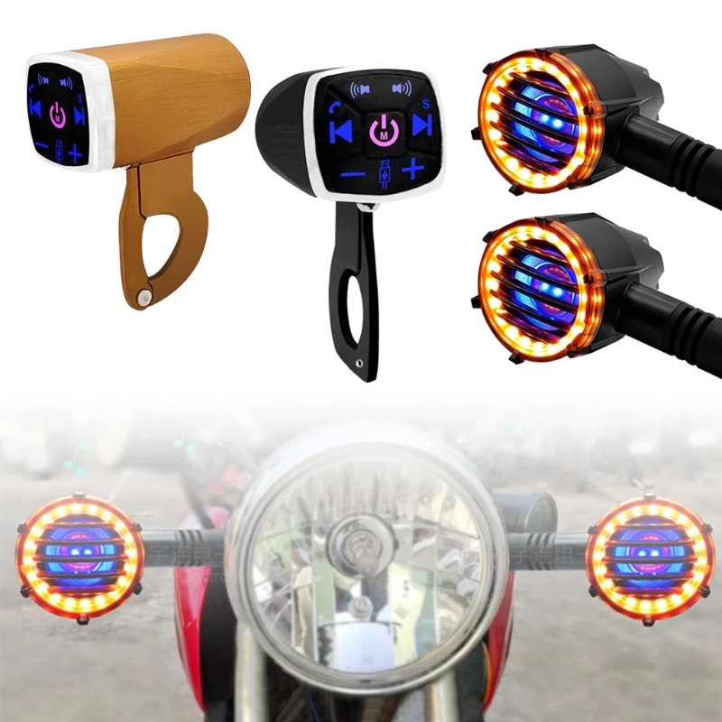 Waterproof Wireless Motorbike Stereo Speakers 2 Inch Handlebar Mount MP3 Music Player Audio Amplifier System with LED Blue Light
Waterproof Wireless Motorbike Stereo Speakers 2 Inch Handlebar Mount MP3 Music Player Audio Amplifier System with LED Blue Light