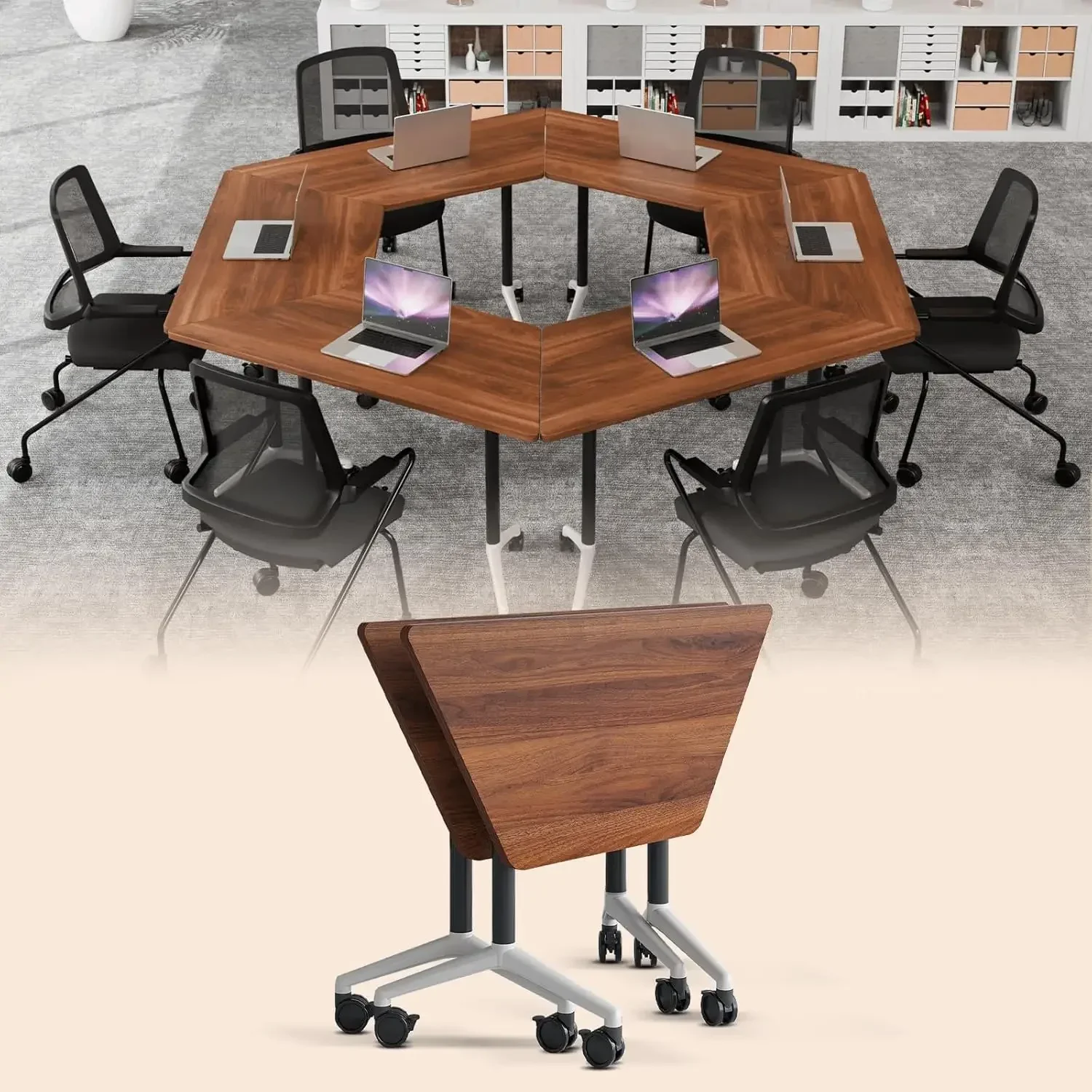 Conference Table,8ft Folding Conference Room Table for 2-10 People,Modular Conference Table with Wheels,Flip Top, Custom
Conference Table,8ft Folding Conference Room Table for 2-10 People,Modular Conference Table with Wheels,Flip Top, Custom
