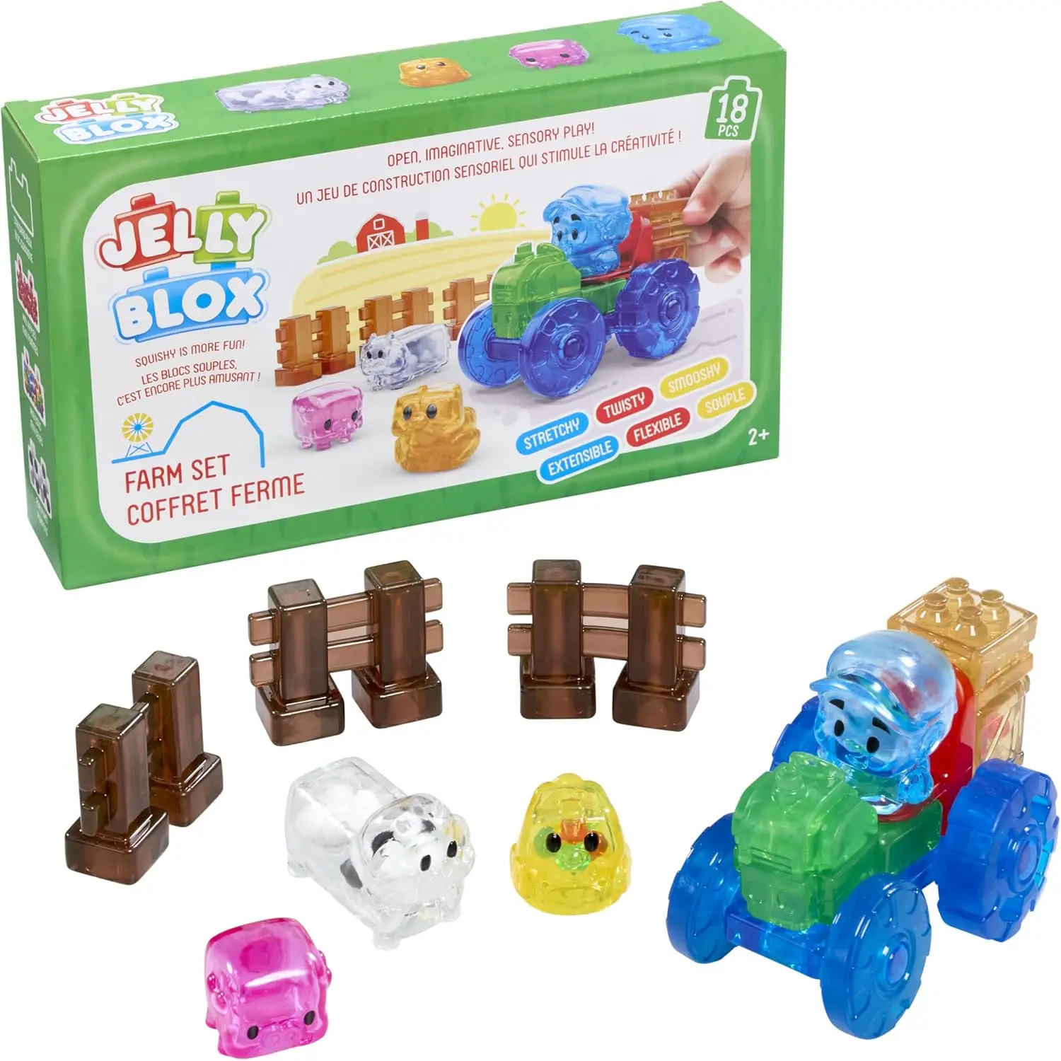 Jelly Blox Farm Set | 18-Piece Squeeze, Stretch, Squish Building Blocks | Sensory Play for Ages 2+
Jelly Blox Farm Set | 18-Piece Squeeze, Stretch, Squish Building Blocks | Sensory Play for Ages 2+