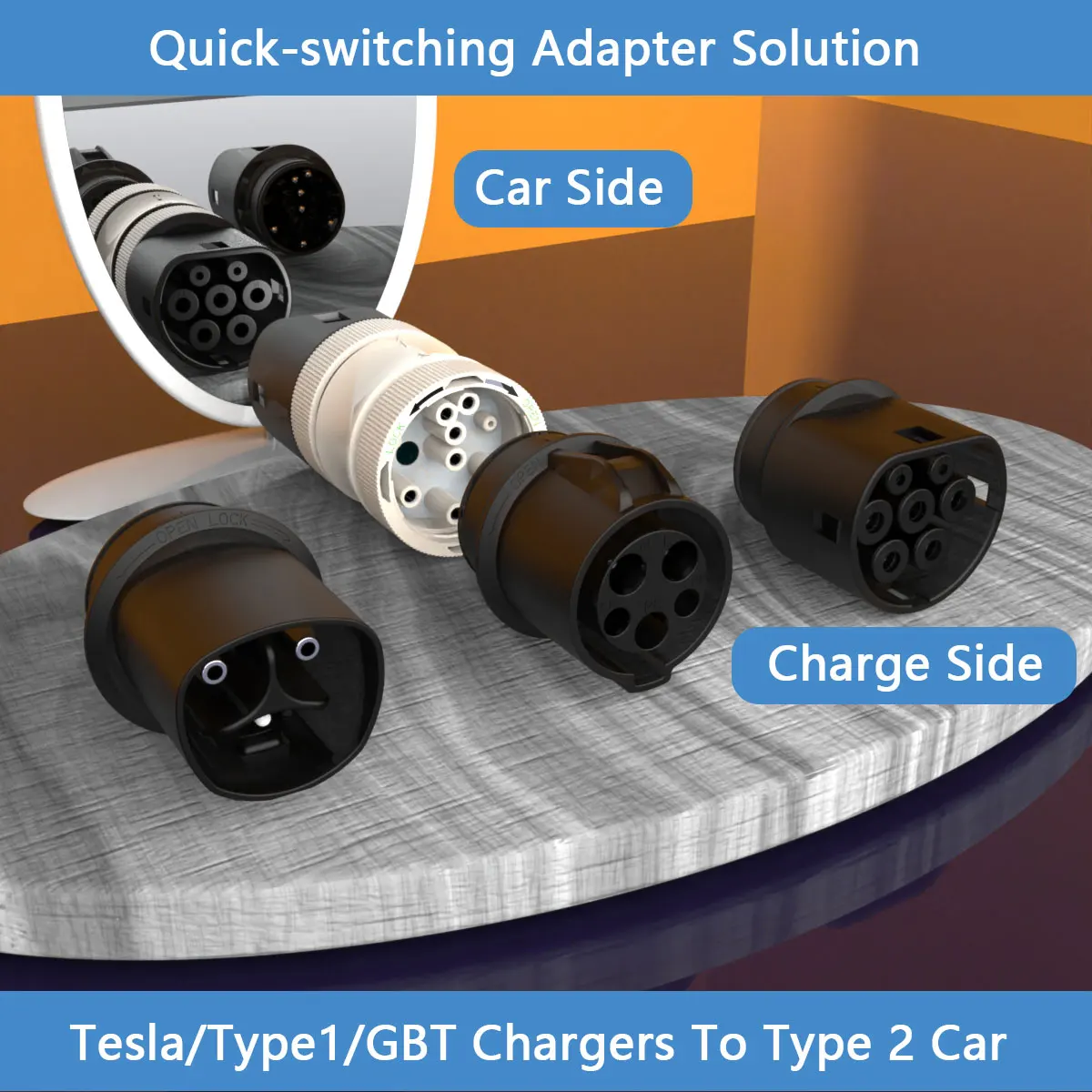 EV Charger Converter Adapter GBT to Type 2 16A 32A for Charging GB To IEC 62196 Type2 Standard EV Charger Adaptor 
EV Charger Converter Adapter GBT to Type 2 16A 32A for Charging GB To IEC 62196 Type2 Standard EV Charger Adaptor