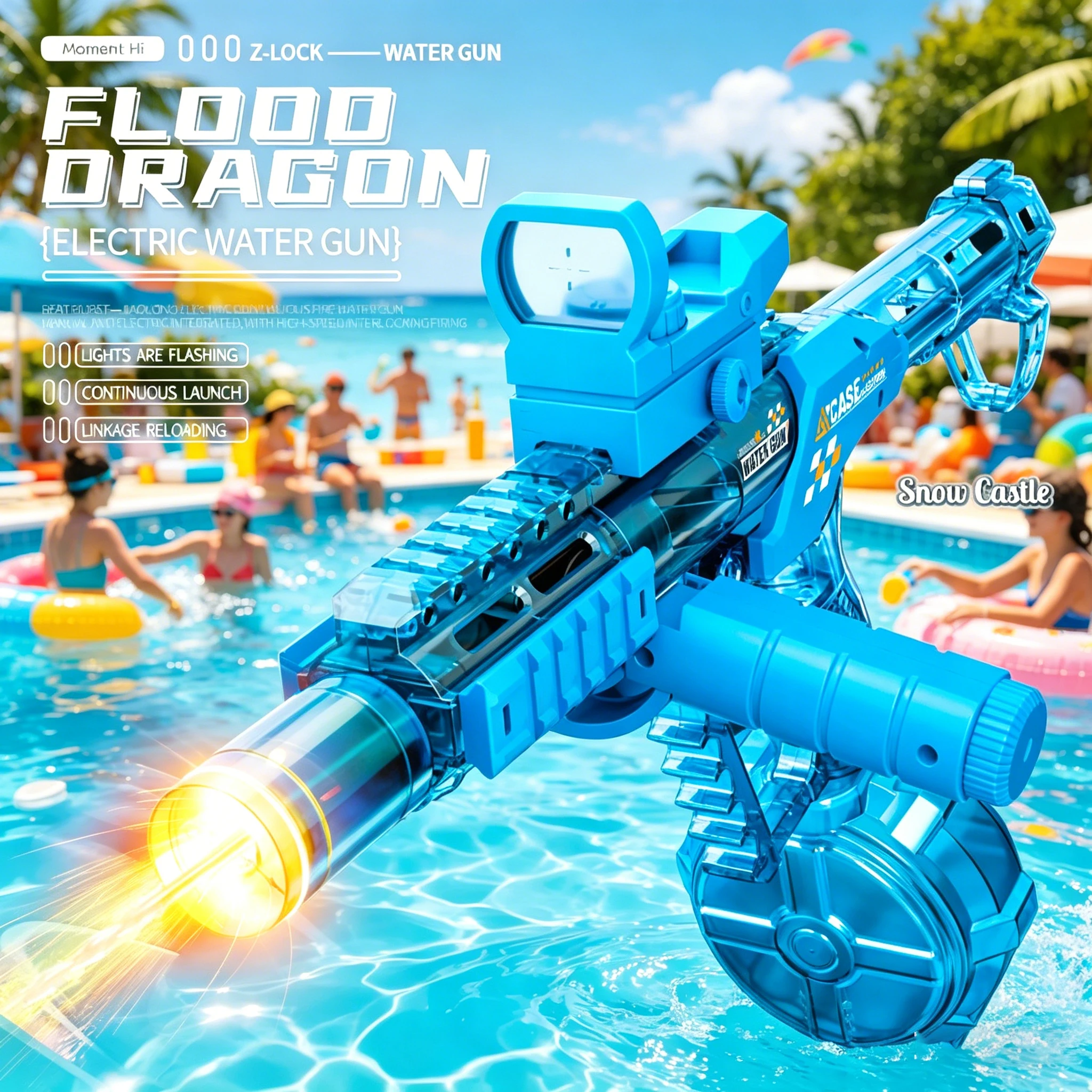 Jiaolong Long Range Shooting Electric Water Gun Toys Automatic Sensor Muzzle Flame Squirt Gun Summer Beach Pool Party Toy
Jiaolong Long Range Shooting Electric Water Gun Toys Automatic Sensor Muzzle Flame Squirt Gun Summer Beach Pool Party Toy