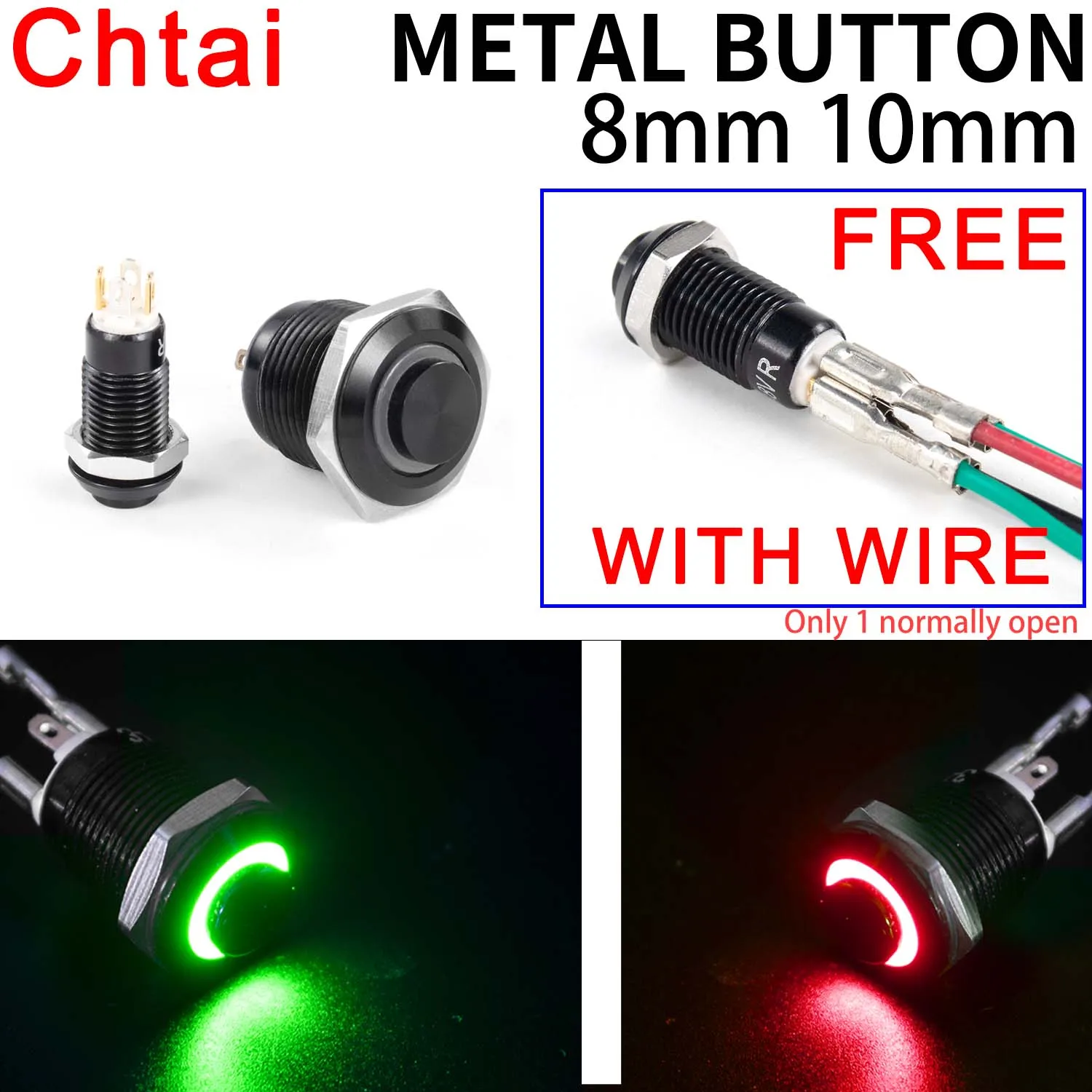 1NO High head Waterproof Metal Push Button Switch LED Light Self-locking/reset 3/6/12/24/220V 8/10/12/16mm Oxidized blac
1NO High head Waterproof Metal Push Button Switch LED Light Self-locking/reset 3/6/12/24/220V 8/10/12/16mm Oxidized blac