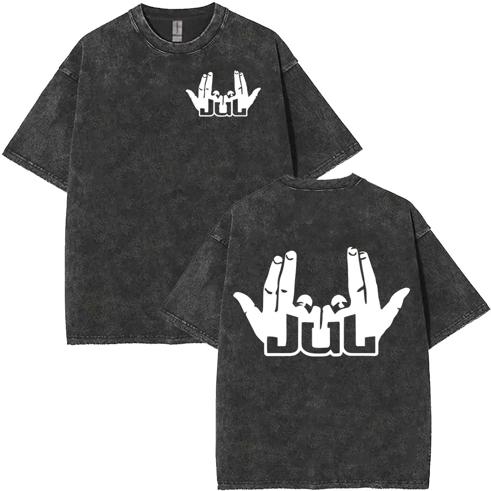 Rapper Jul Graphic Logo Vintage Washed T Shirt Men Women Casual Hot Sale T Shirts Y2K Fashion High Street Fleece Tees Streetwear
Rapper Jul Graphic Logo Vintage Washed T Shirt Men Women Casual Hot Sale T Shirts Y2K Fashion High Street Fleece Tees Streetwear