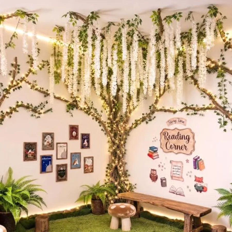53 Pcs 3D Wisteria Tree Wall Decor for Classroom Bulletin Board Ceiling Artificial Wisteria Branches Flower Hanging Potho Willo
53 Pcs 3D Wisteria Tree Wall Decor for Classroom Bulletin Board Ceiling Artificial Wisteria Branches Flower Hanging Potho Willo