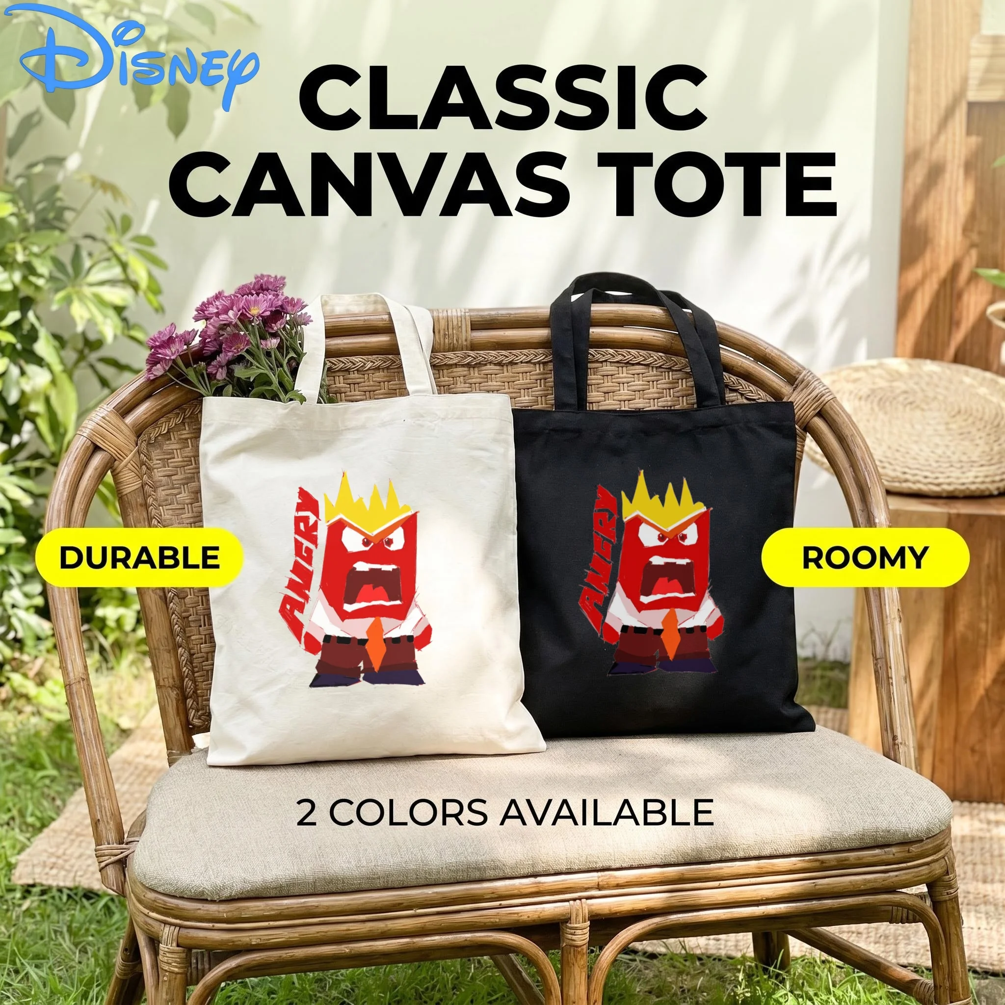 1PC Women Disney Inside Out 2 Canvas Tote Bag, Anger the Red Emotion with "ANGRY" Print Large Capacity School Shoulder Bag
1PC Women Disney Inside Out 2 Canvas Tote Bag, Anger the Red Emotion with "ANGRY" Print Large Capacity School Shoulder Bag