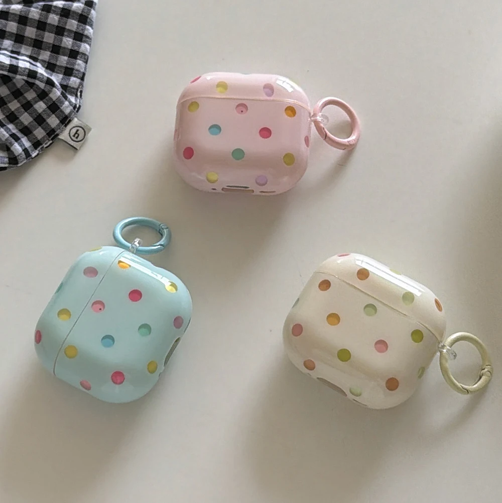 For Airpods Pro3/Pro2/Pro Cute Colorful Polka Dot Earphone Case With Ring Buckle For Airpods 4/3/2/1 Wireless Headphone Cover
For Airpods Pro3/Pro2/Pro Cute Colorful Polka Dot Earphone Case With Ring Buckle For Airpods 4/3/2/1 Wireless Headphone Cover