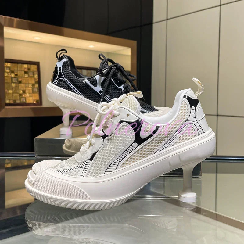 Mesh Stiletto Heels Sneakers Women Spring Summer Comfortable Breathable Lace-Up Sports Casual Single Shoes Zapatillas De Mujer
Mesh Stiletto Heels Sneakers Women Spring Summer Comfortable Breathable Lace-Up Sports Casual Single Shoes Zapatillas De Mujer