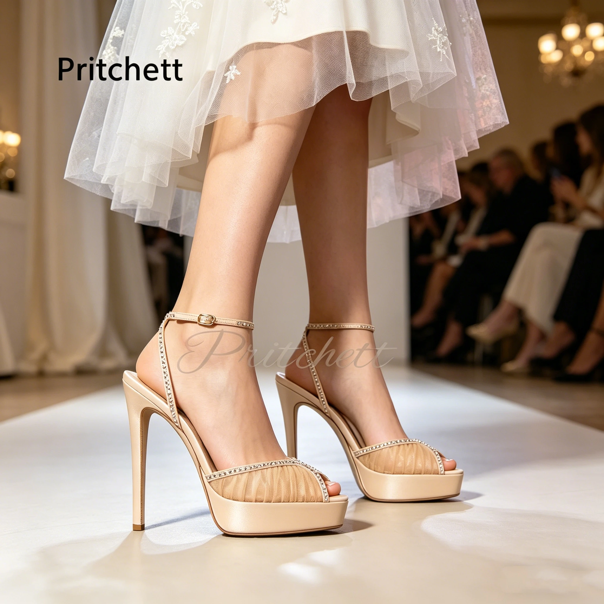 Sexy Mesh Rhinestone Platform Sandals Women Stiletto Peep Toe Ankle Buckle Shoes for Bridal Party Wedding Summer High Heels
Sexy Mesh Rhinestone Platform Sandals Women Stiletto Peep Toe Ankle Buckle Shoes for Bridal Party Wedding Summer High Heels