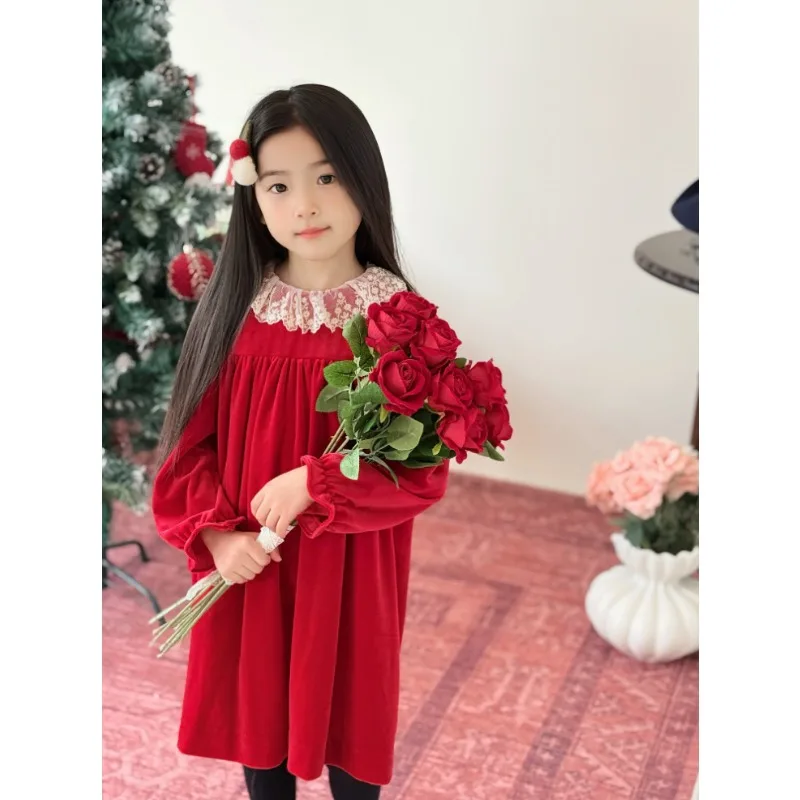 2026 Новое красное бархатное кружевное платье принцессы, детские платья для девочек
2026 Новое красное бархатное кружевное платье принцессы, детские платья для девочек