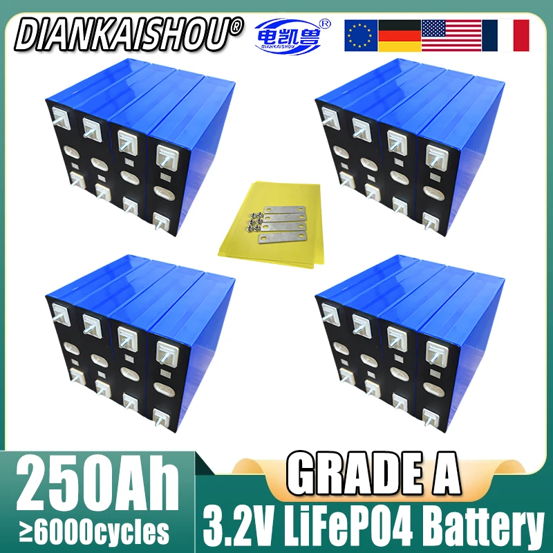 New 3.2V 250Ah LiFePO4 Battery Grade A Lithium iron phosphate For 4s 12v 24v Inverter Campers Golf Cart Off-Road TAX FREE
New 3.2V 250Ah LiFePO4 Battery Grade A Lithium iron phosphate For 4s 12v 24v Inverter Campers Golf Cart Off-Road TAX FREE