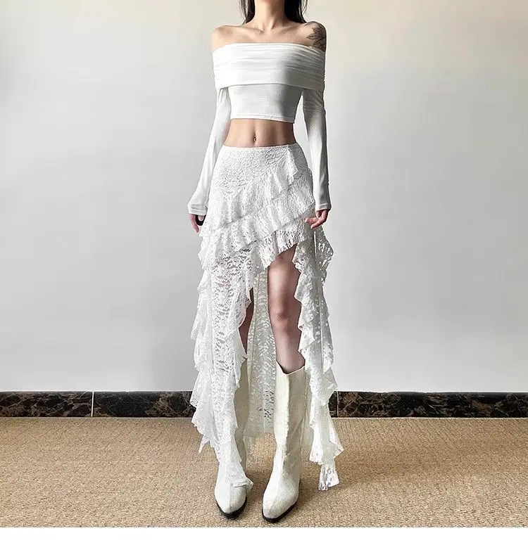Y2K Dress Woman 2025 Fashion Gothic Midi Skirt Lace Tassel Lotus Leaf Patchwork Slimming High Waist Irregular Lace Wavy Skirt
Y2K Dress Woman 2025 Fashion Gothic Midi Skirt Lace Tassel Lotus Leaf Patchwork Slimming High Waist Irregular Lace Wavy Skirt