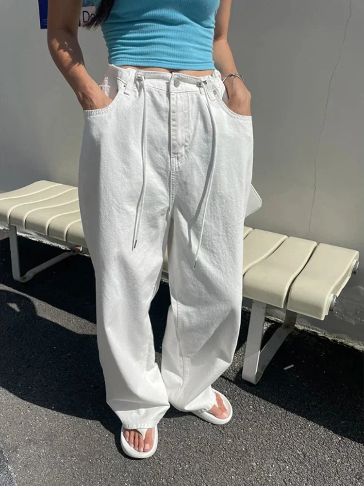 Korean Ins Retro Versatile High Waist Women's Straight Leg Jeans Summer New Fashion Loose Drawstring Design Women Wide Leg Jeans
Korean Ins Retro Versatile High Waist Women's Straight Leg Jeans Summer New Fashion Loose Drawstring Design Women Wide Leg Jeans