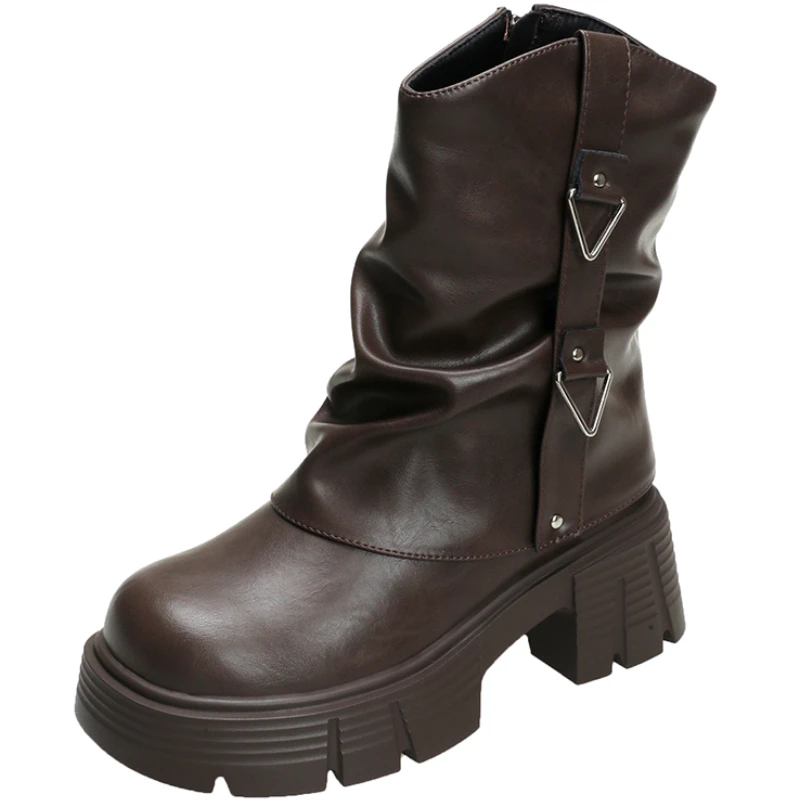 Platform Women Ankle Boots High Heels Fashion Leather Shoes Woman 2025 Trend Winter Casual Goth Walking Elegant Punk Femme Shoes
Platform Women Ankle Boots High Heels Fashion Leather Shoes Woman 2025 Trend Winter Casual Goth Walking Elegant Punk Femme Shoes